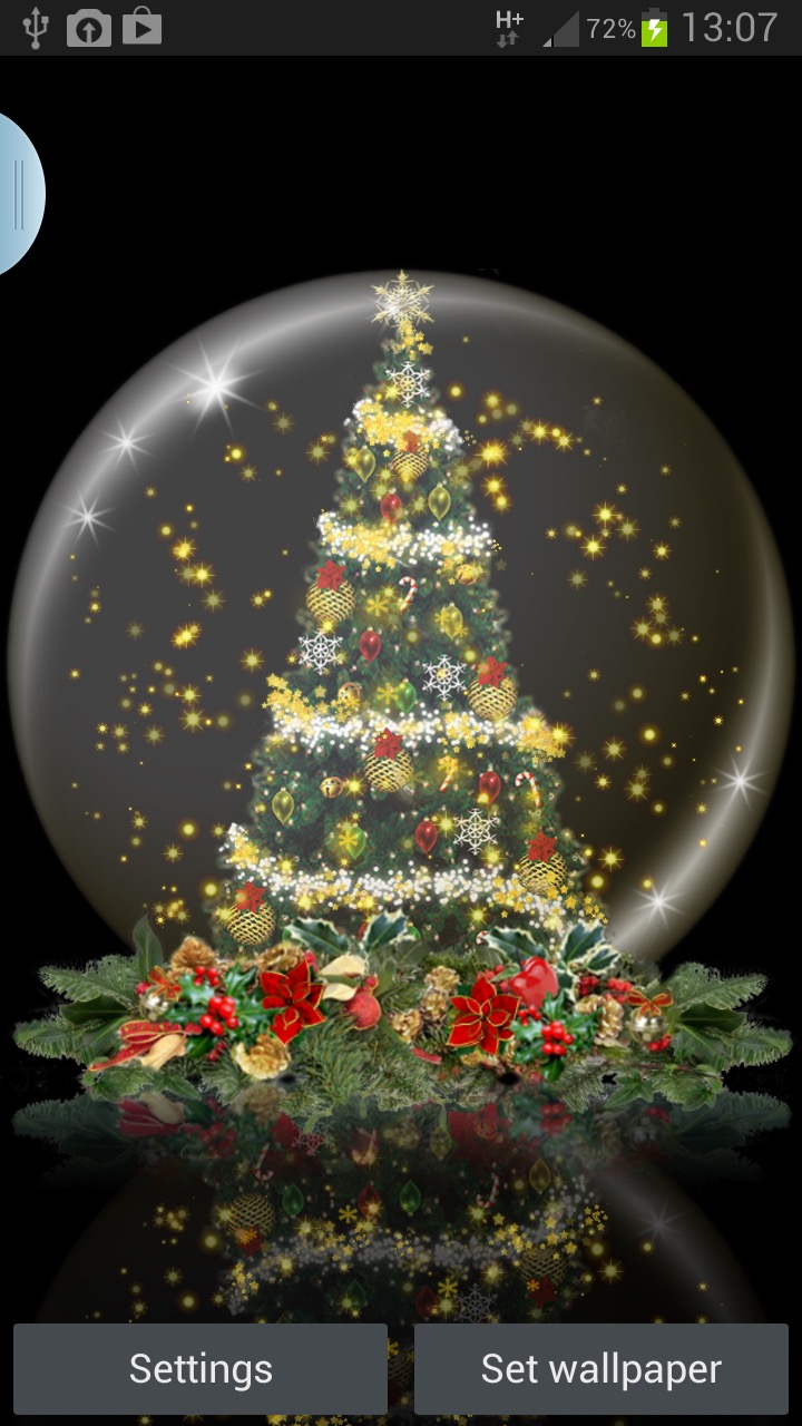 Snow Globe Christmas Tree Live Wallpaper
