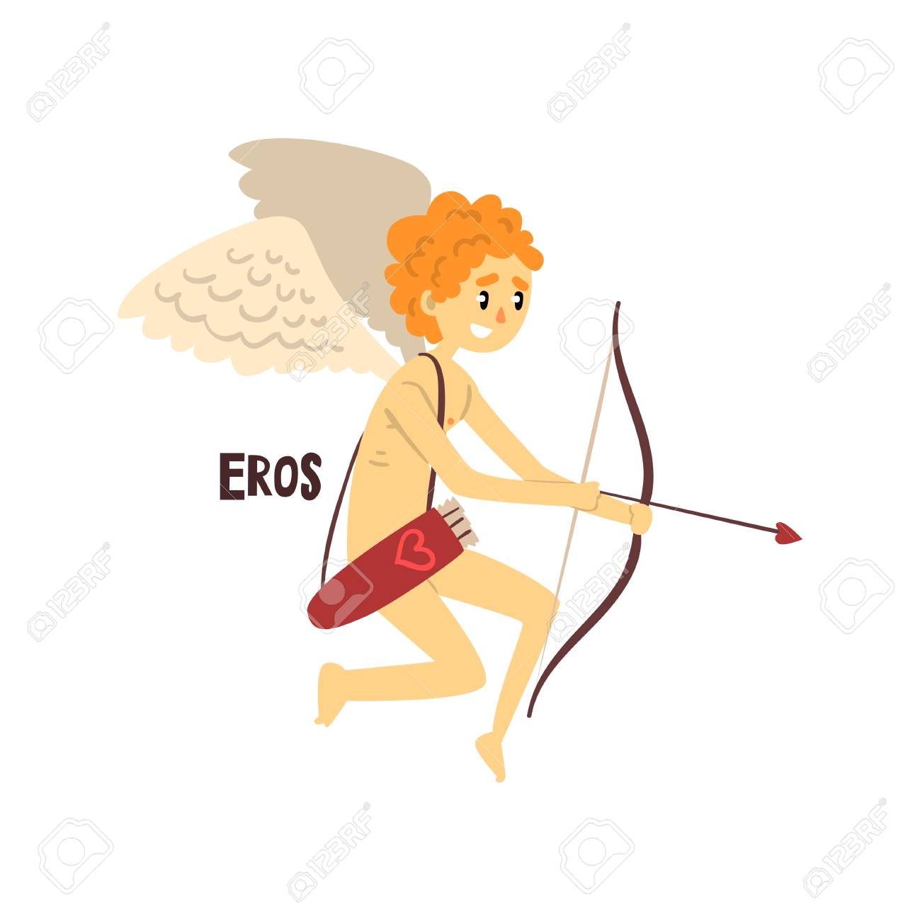 Eros Olympian Greek God Ancient Greece Mythology Character Vector