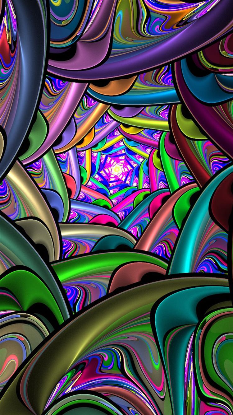 Your iPhone HD 3d Color Swirl Wallpaper