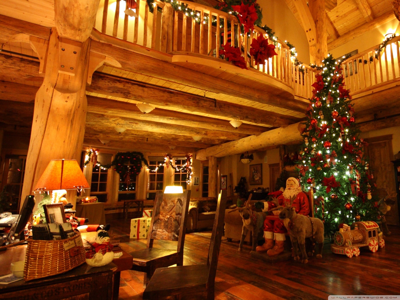 Lodge At Christmas Time 4k HD Desktop Wallpaper For Ultra