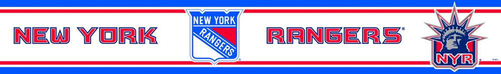 Nhl New York Rangers Prepasted Border Hockey Decor Wallpaper