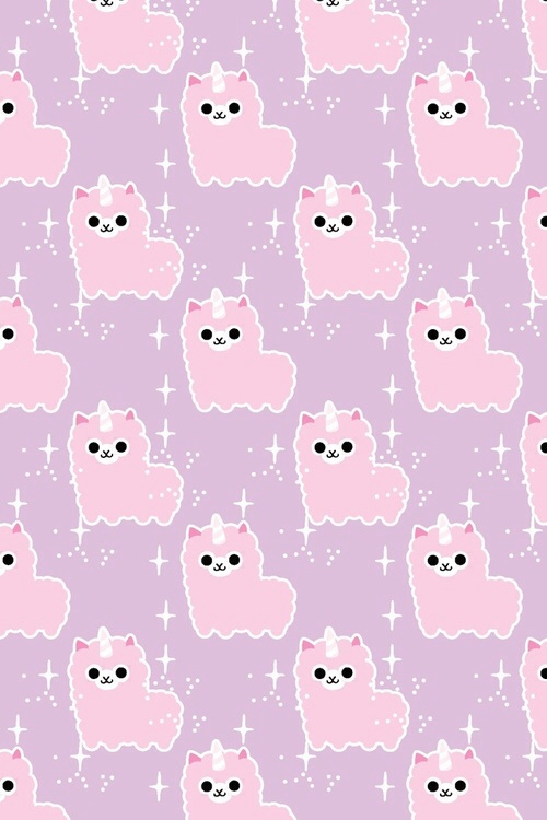 Kawaii Alpaca Pastel Iphone Wallpaper Photo