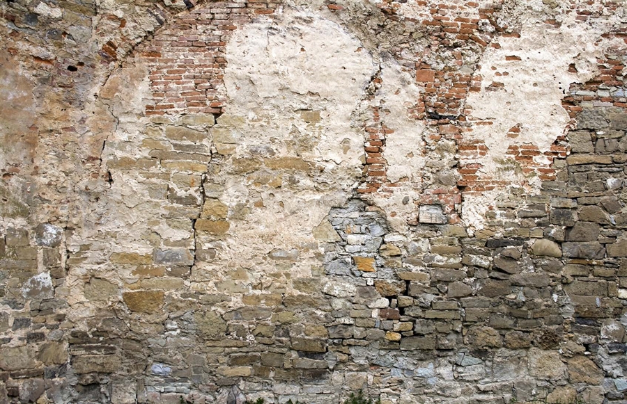 Aged Stone Wall Historic Brick Digital Home Wallpaper M8997