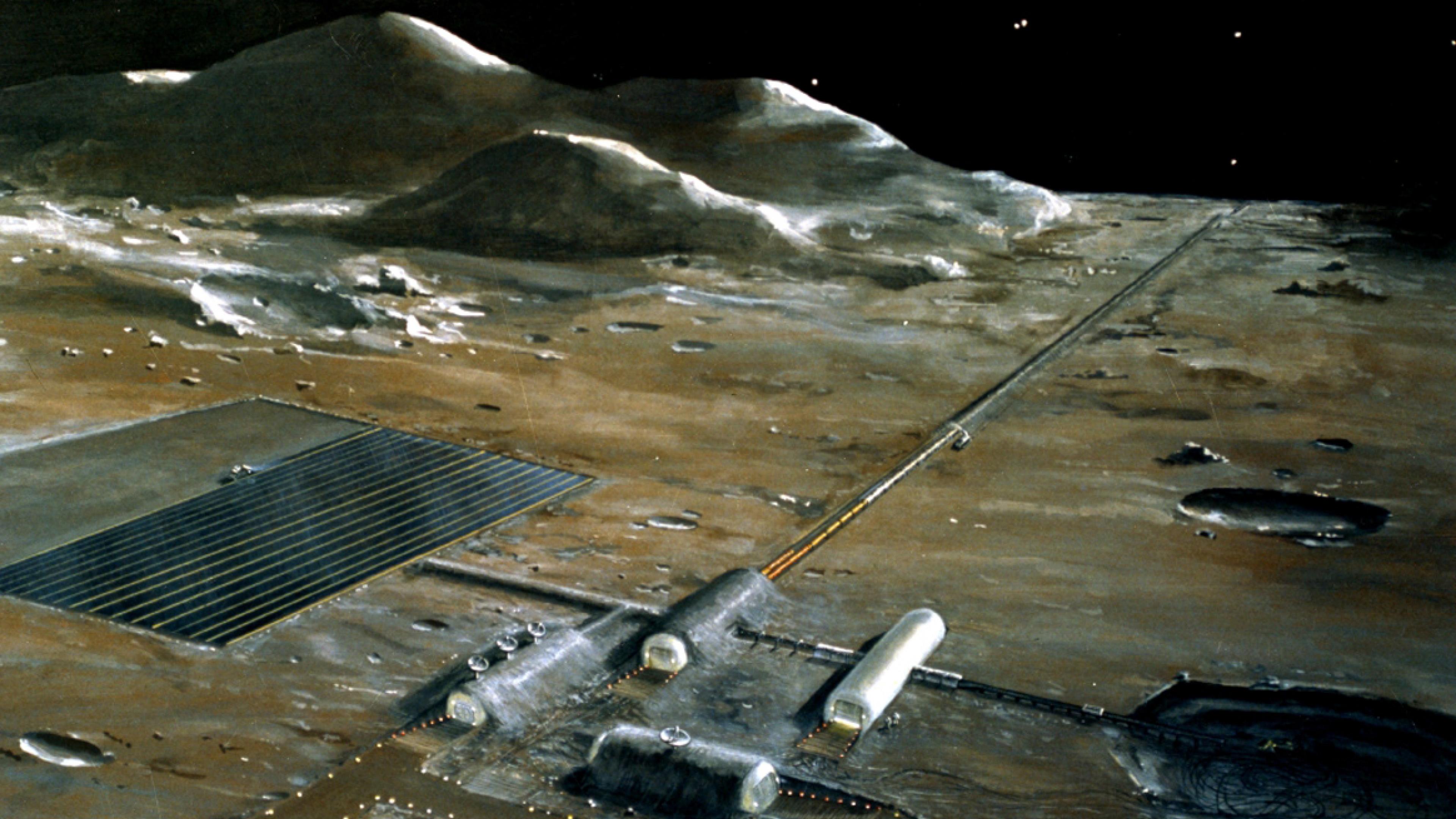 Lunar Base Concept Drawing S78 From High Resolution HD Wallpaper Of