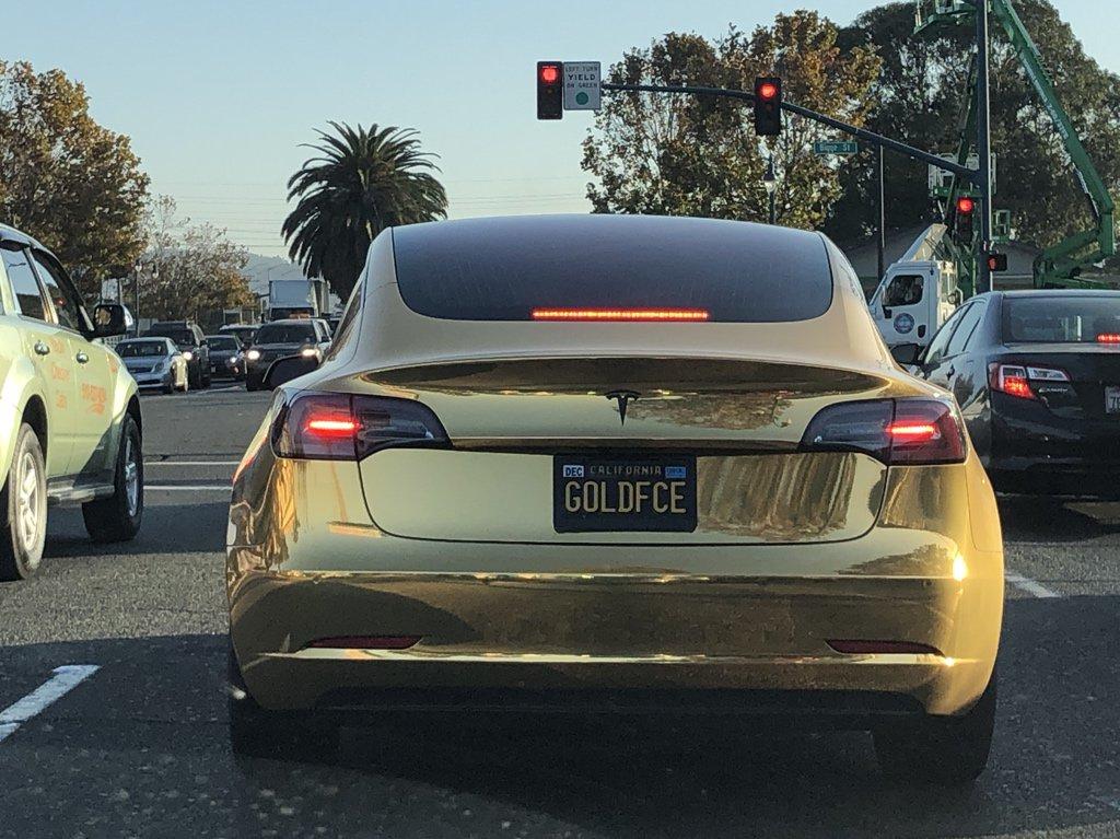 Dumb Elon Musk X Who Has A Solid Gold Tesla Model In Car
