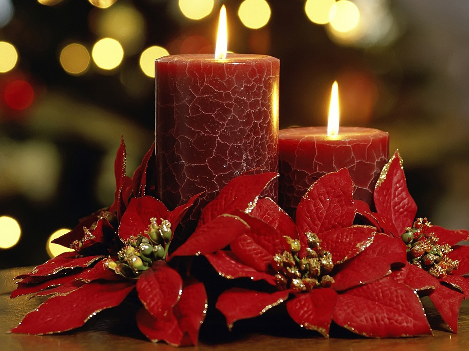 Christmas Candles HD Wallpaper