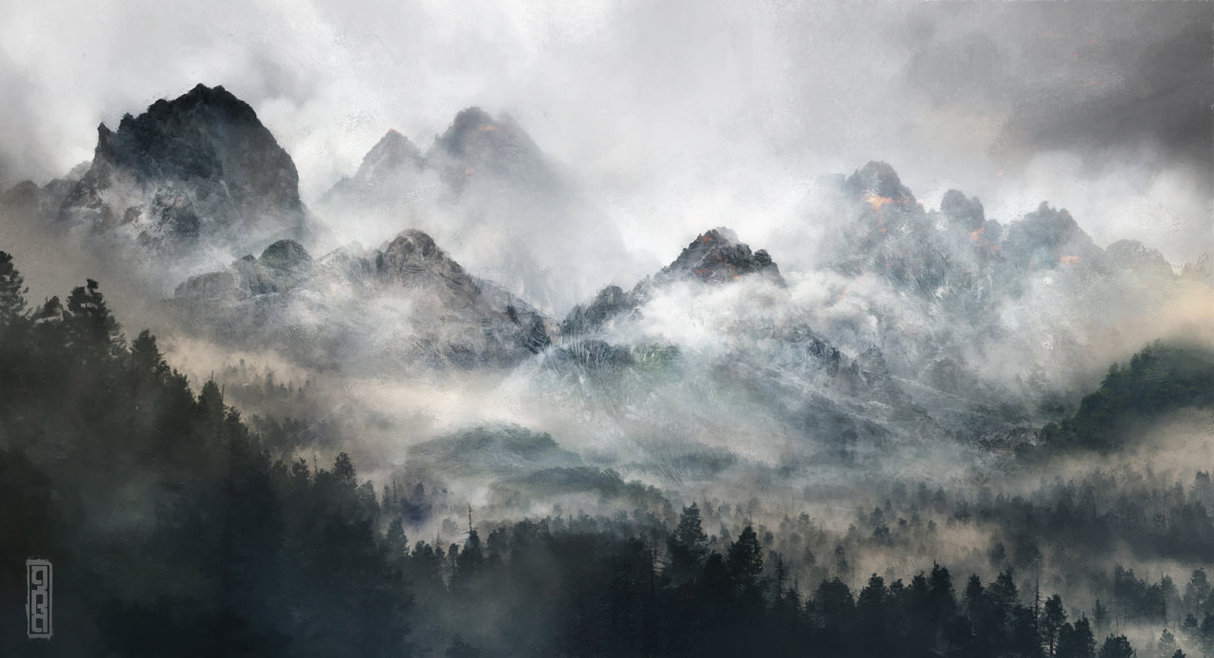 Misty Mountains By Tavenerscholar