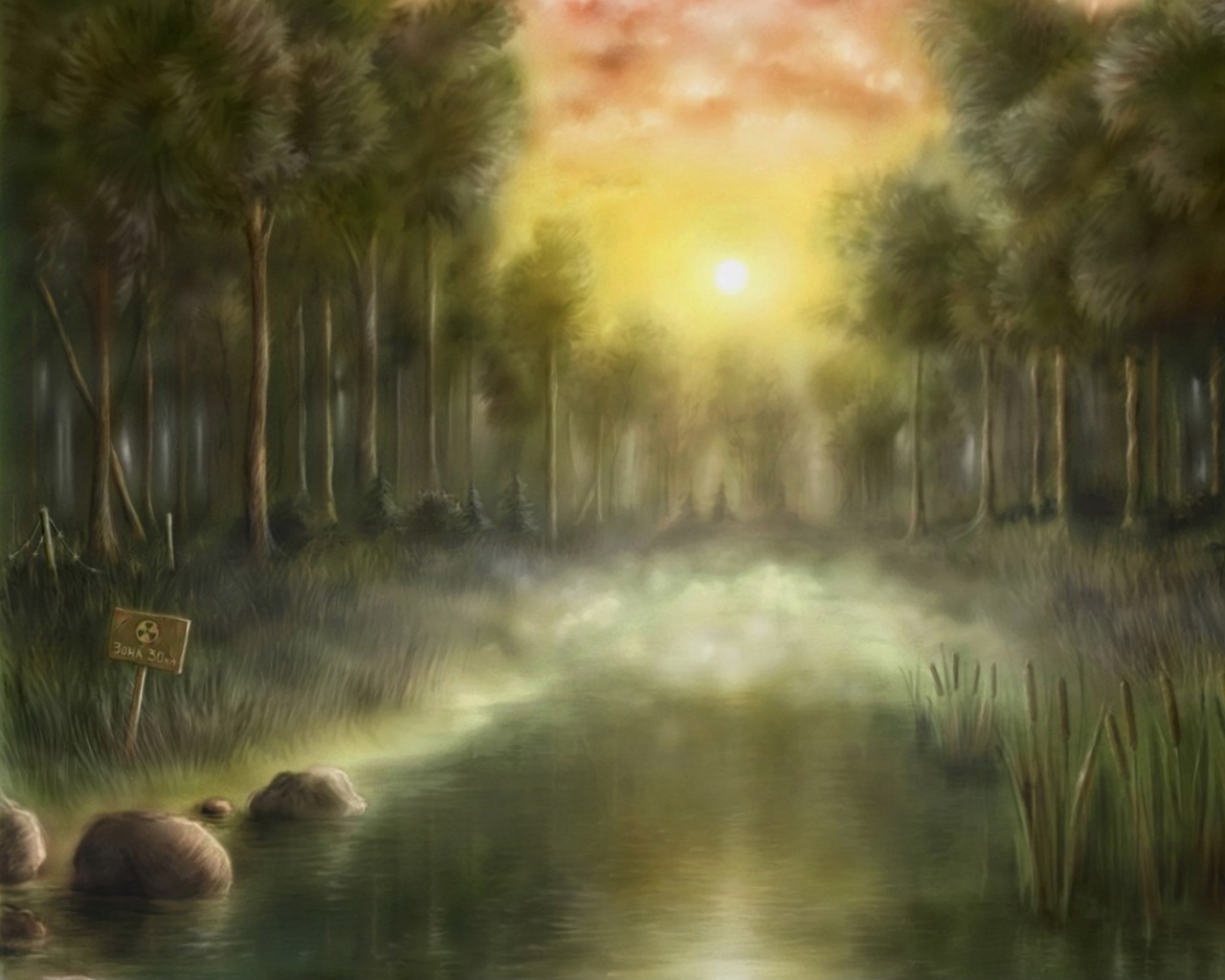 wallpaper Foggy swamp 30km zone plate 1280x1024 Wallpapers 3d for