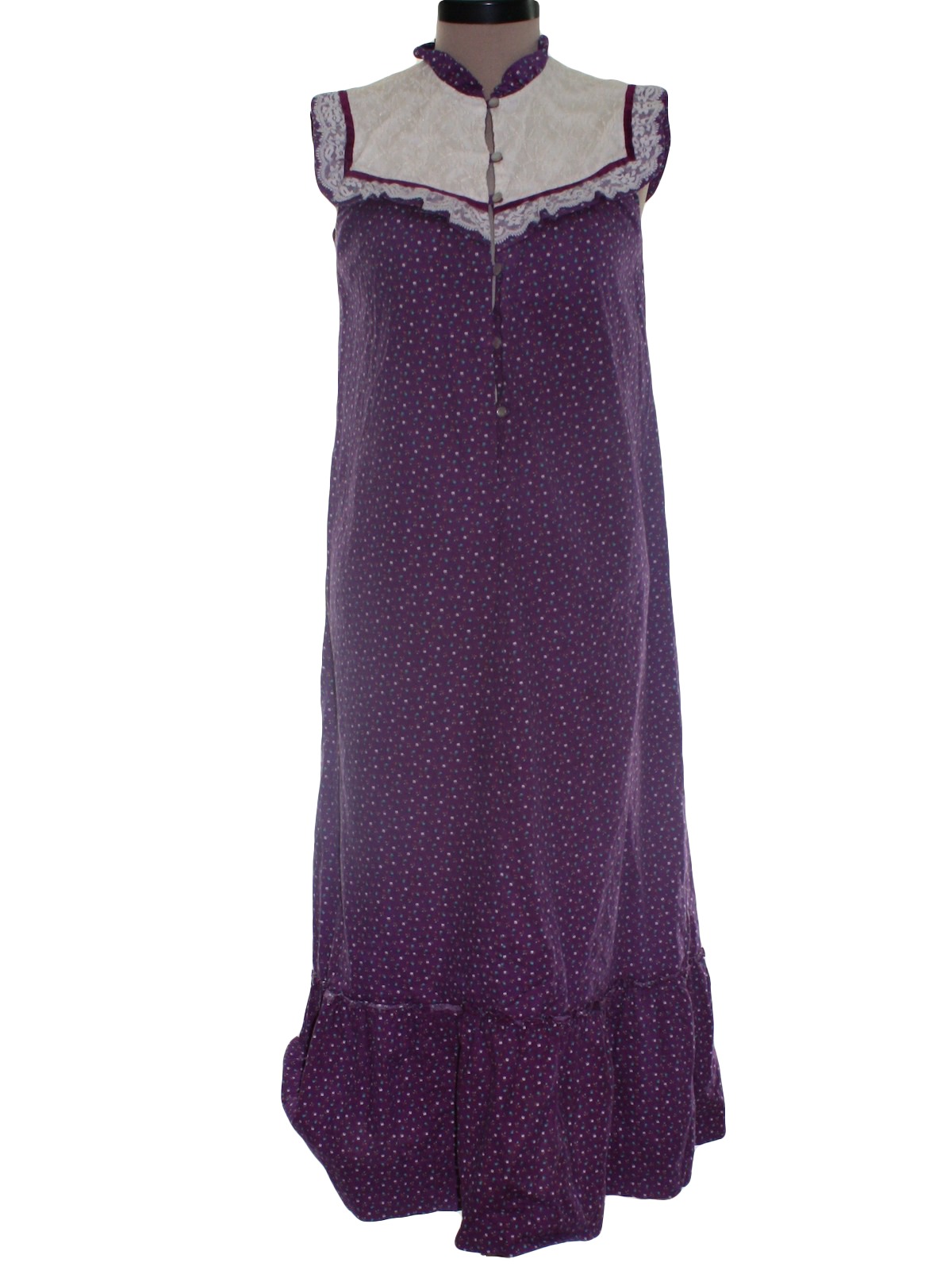 70s Lola Womens Purple Background Sleeveless Maxi Prairie Style