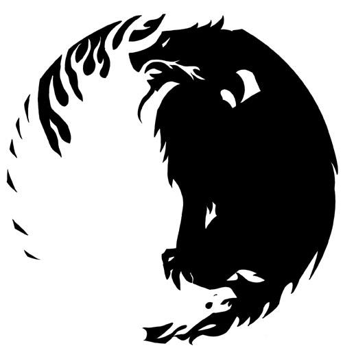 White And Black Dragons Wallpaper Black and white dragons by