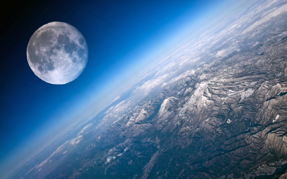 Tierra Luna Espacio Universo Plaas Wallpaper