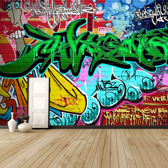 Personalized Custom Large Mural Graffiti Effect Bar Ktv Lounge