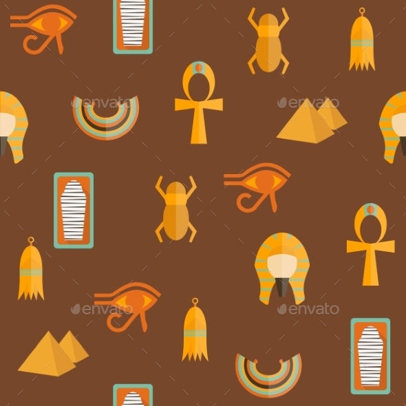 Seamless Background On Ancient Egypt Theme Background Decorative