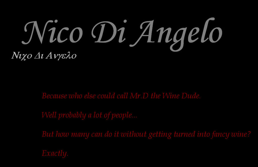 Percy Jackson Nico Di Angelo By Blackandwhitephoto96