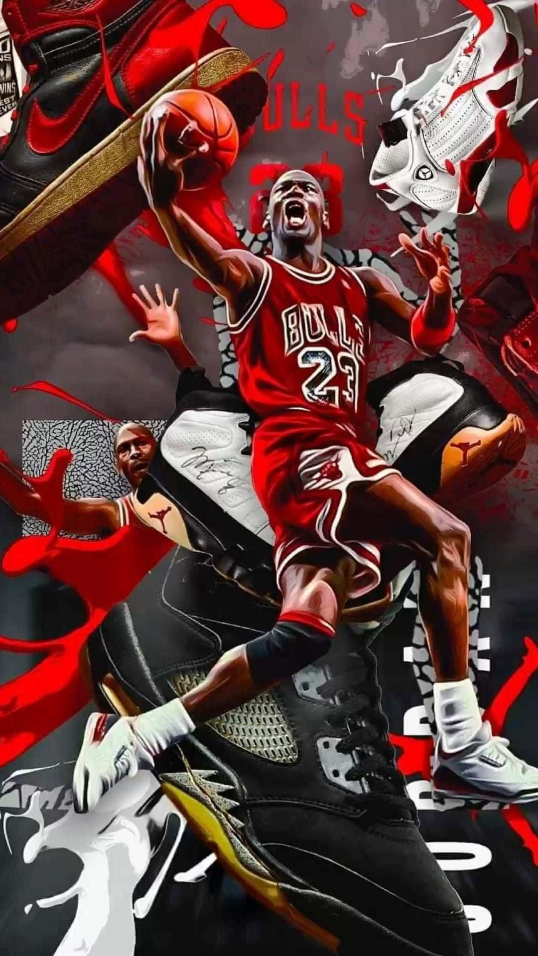 Michael Jordan Dunking in Air Jordan Sneakers