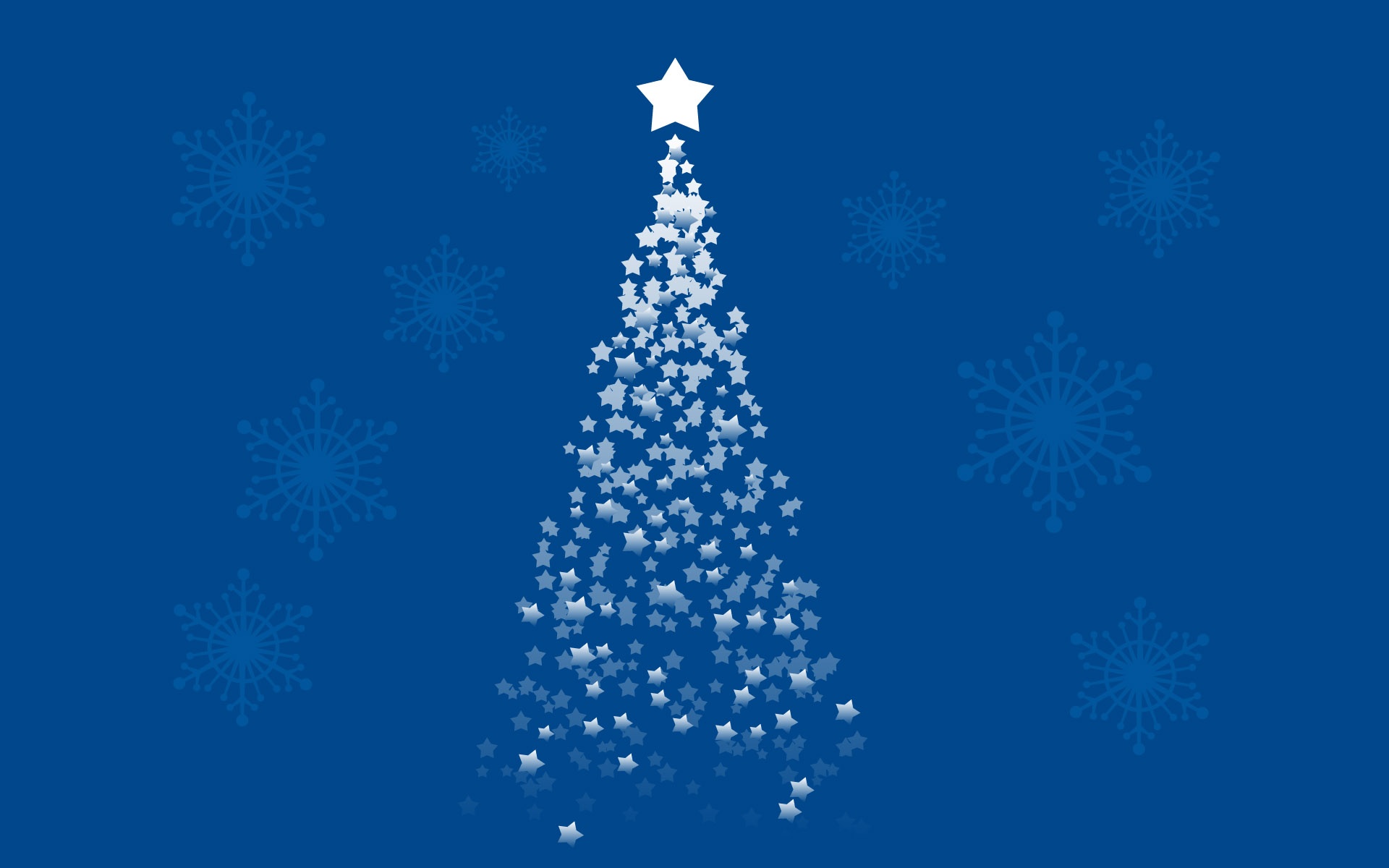 Blue Stars Christmas Tree Desktop Pc And Mac Wallpaper