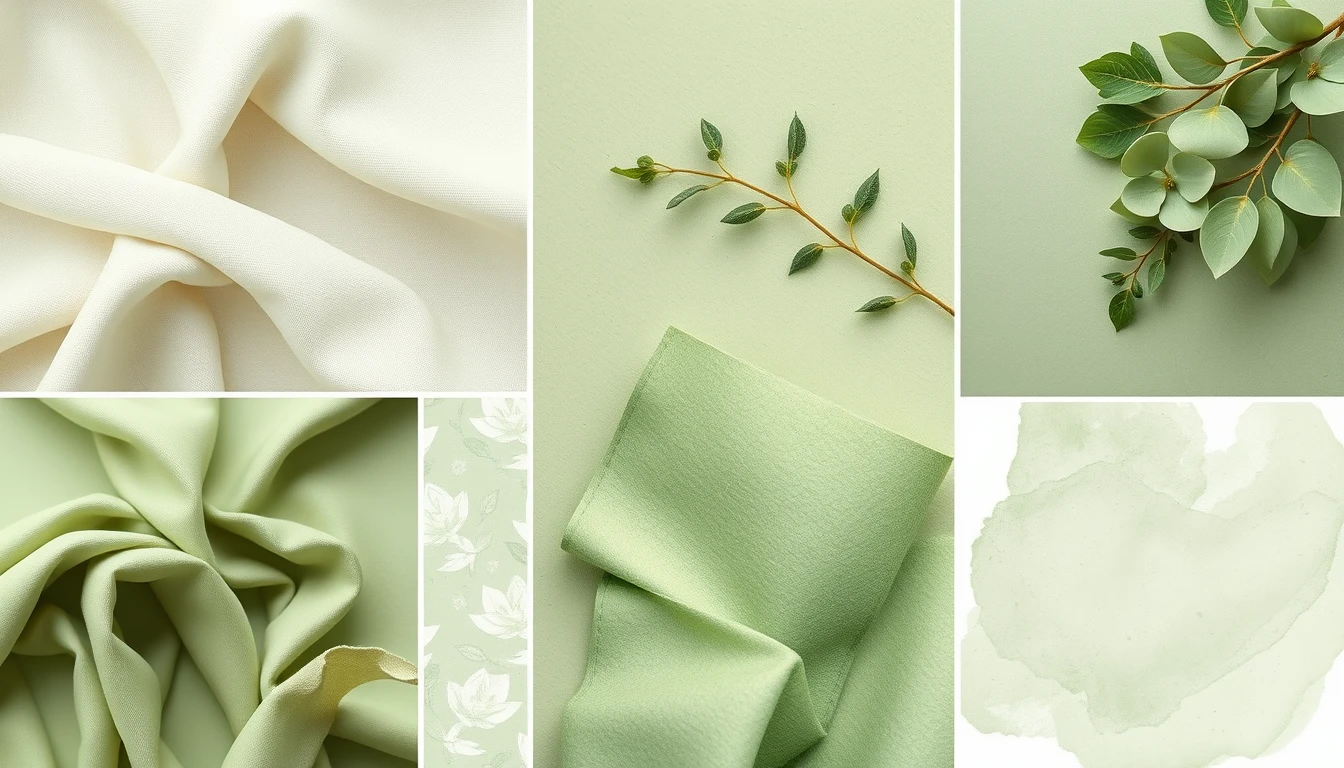 Sage Green Collage Wallpaper