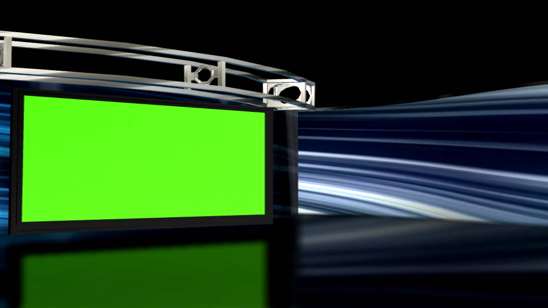HD Virtual Studio Set Background With Green Screen Tv