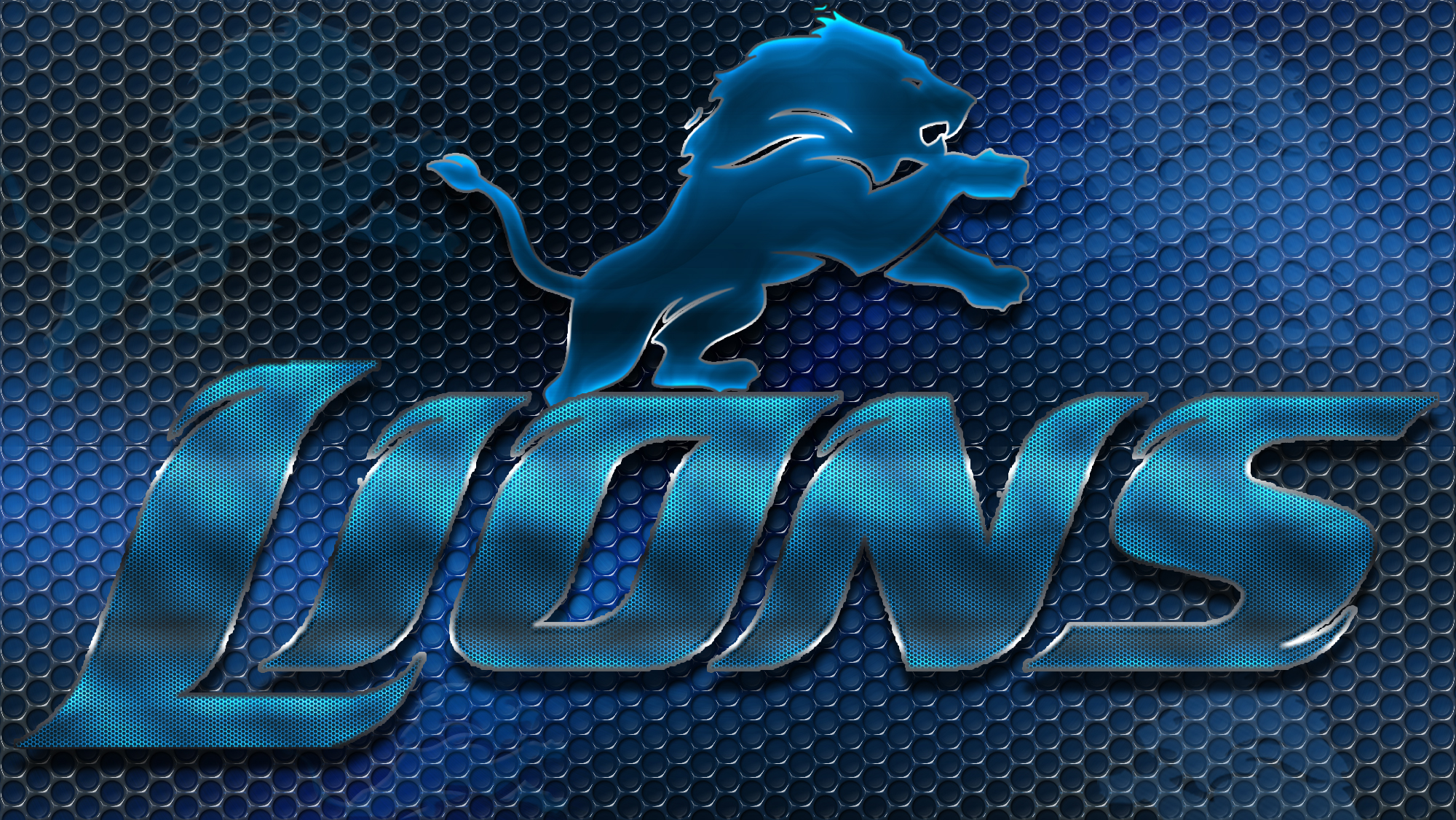 Detroit Lions Heavy Metal Text N Logo Wallpaper By