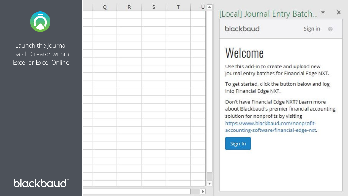 Journal Entry Batch Creator For Financial Edge Nxt