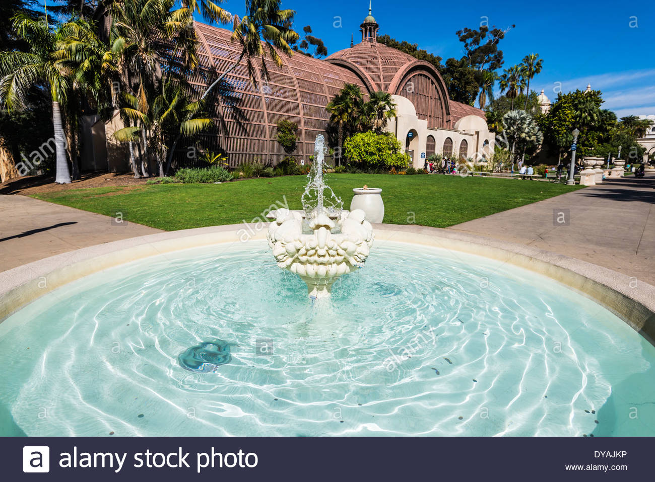 Fountain With The Botanical Building In Background Balboa