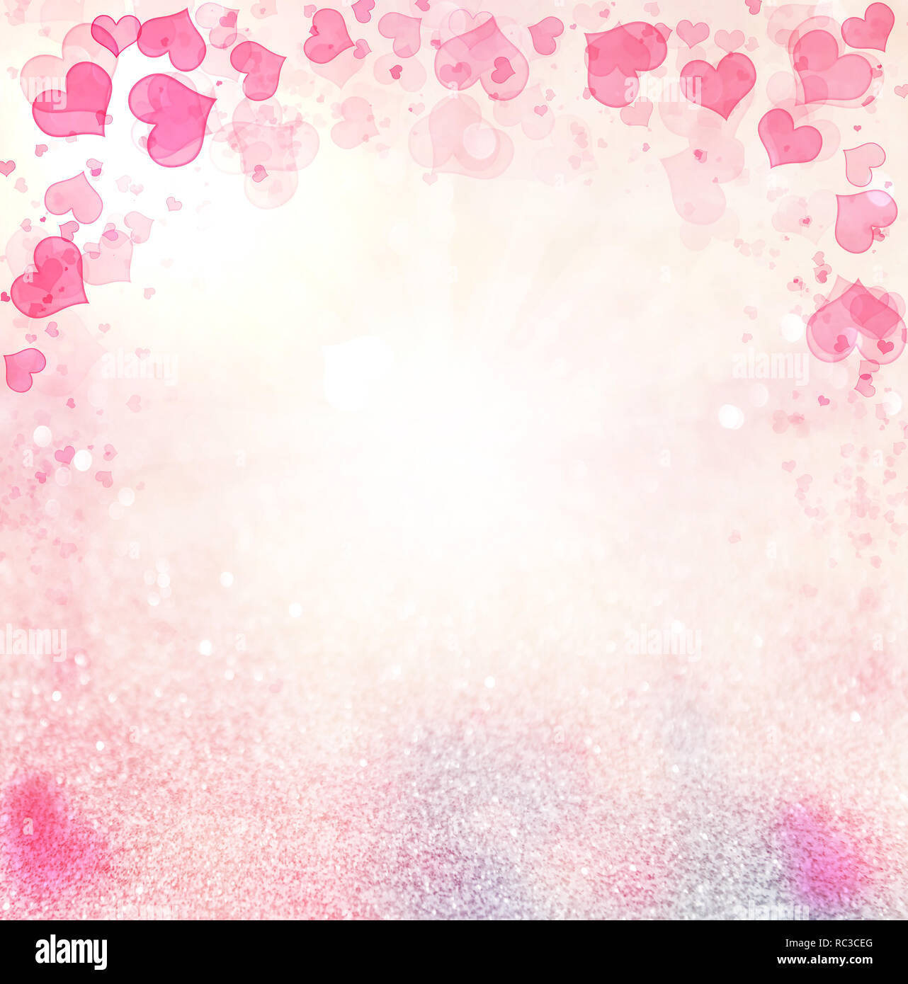 Premium Vector  Valentine pink heart bokeh background