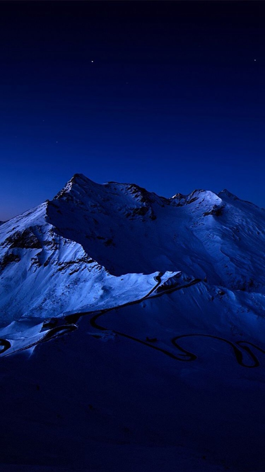 Night Sky Over Snow Mountain Peak iPhone Wallpaper
