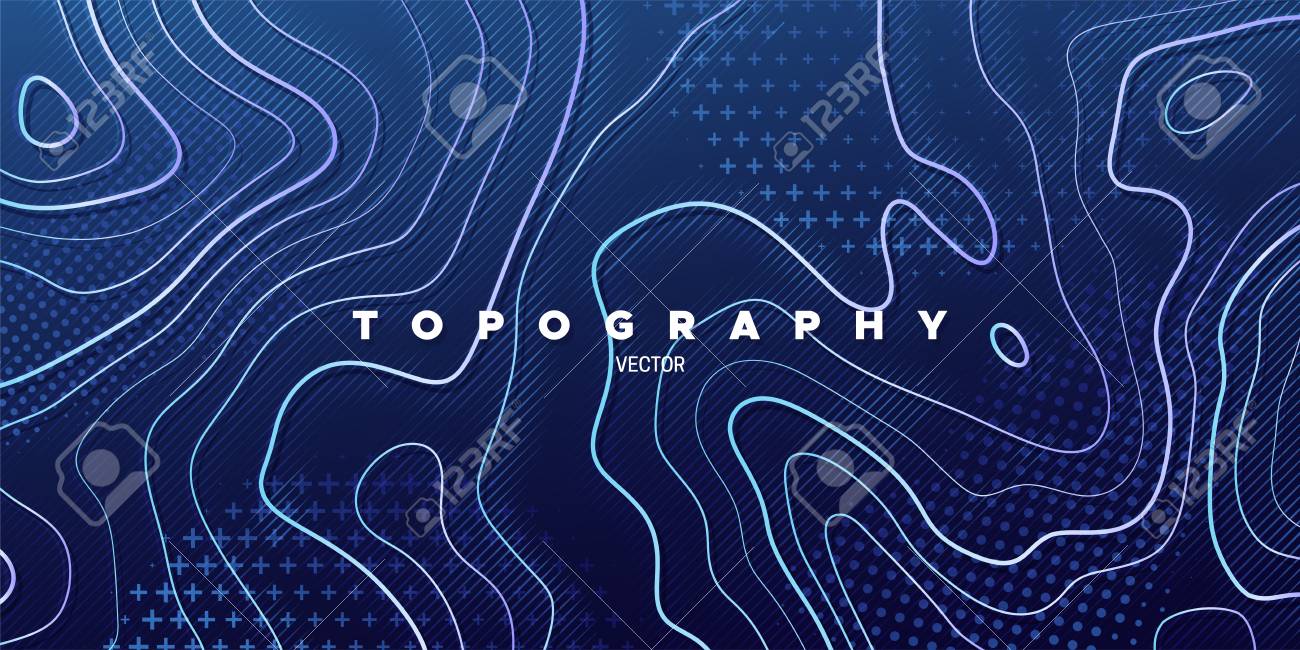 Topography Relief Abstract Memphis Background Vector Minimal