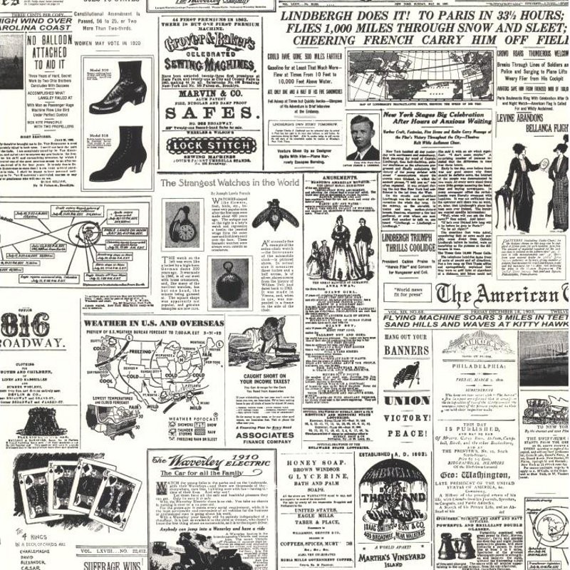 Vintage Newspaper Print Wallpaper