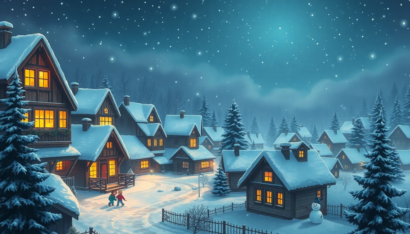Winter Village Wallpaper