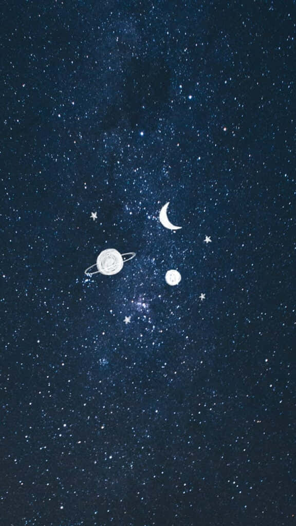 Moon And Stars iPhone Wallpaper