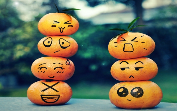 Happy Oranges Sad Angry Faces Embarrassment Bored Wallpaper