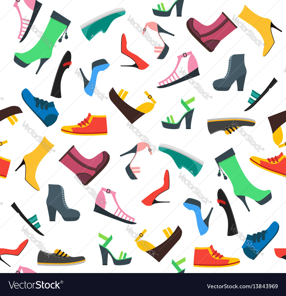 Woman Shoes Background Pattern Royalty Vector Image