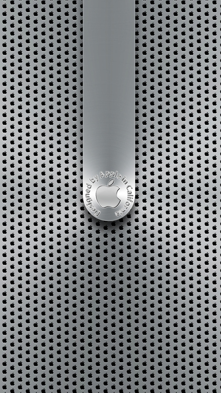 Metal Apple Lockscreen iPhone Wallpaper