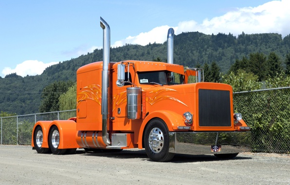 Wallpaper Peterbilt Truck Tuning Chrome Car Pictures And