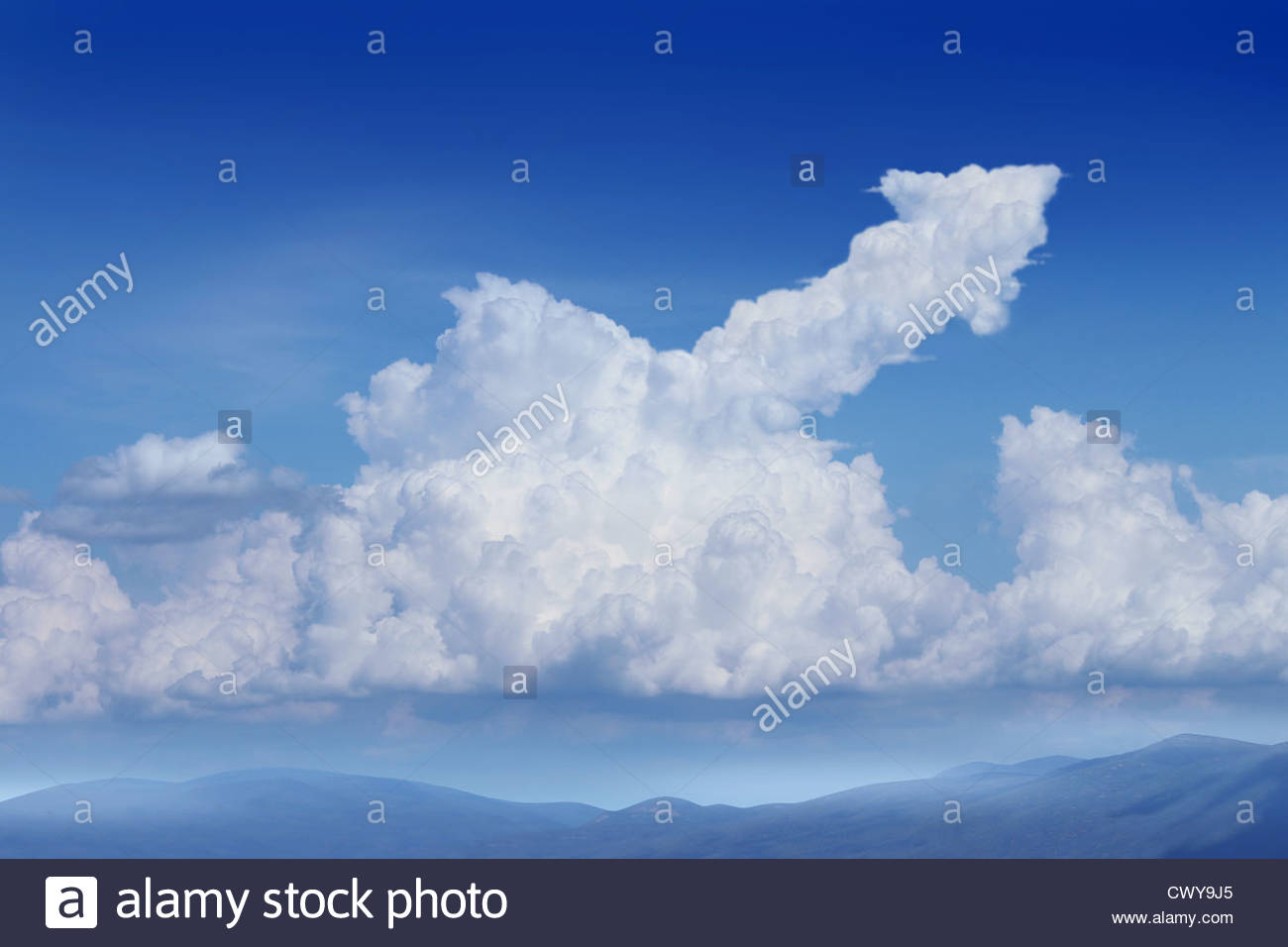 Success Dreams With A Blue Sky Background And Cumulus Cloud In