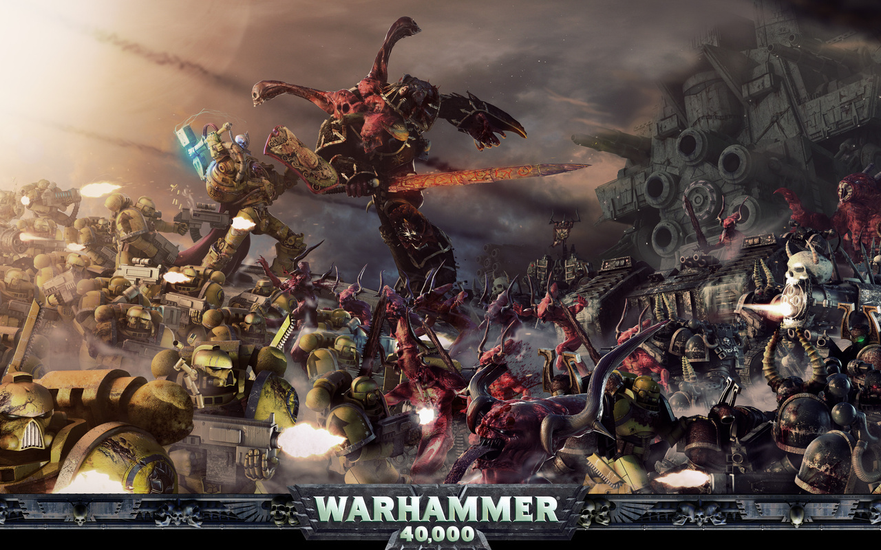Warhammer 40k Space Marines Chaos Bolter Guns Wallpaper
