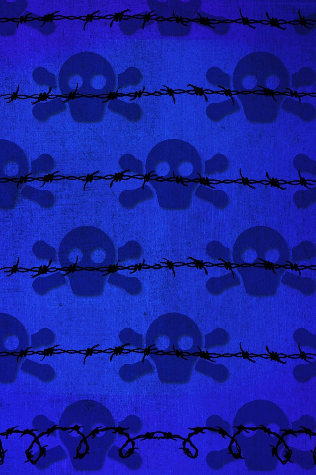 Blue Skulls Abstract Wallpaper For iPhone