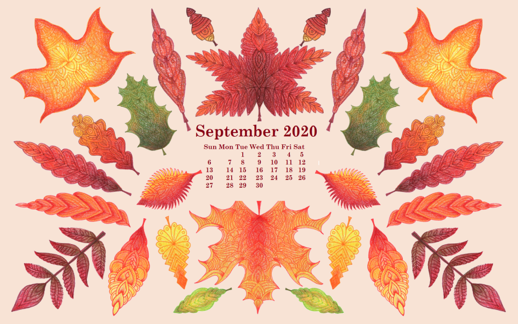 September Desktop Wallpaper Calendar Printable