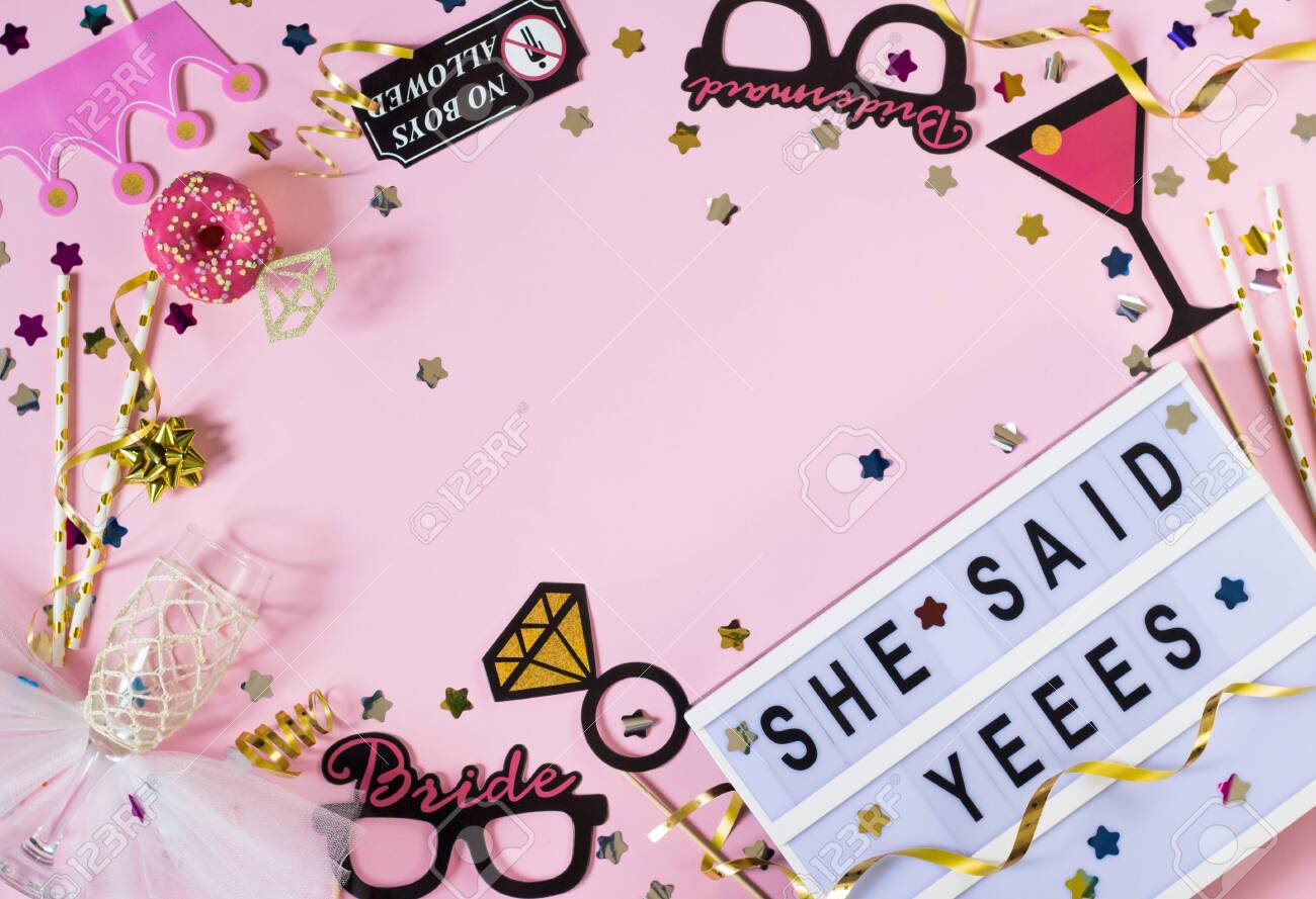 Free download Cheerful Bachelorette Party Background With Confetti And