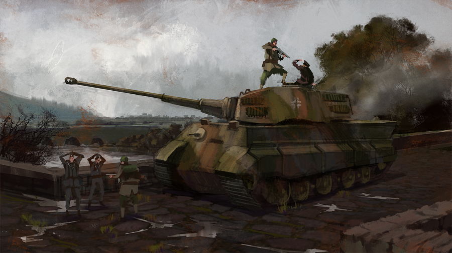 King Tiger Tank Battle Damage
