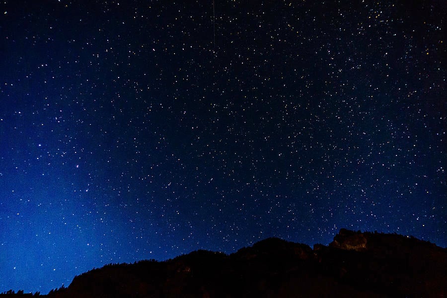 Many Starts On Blue Dark Night Sky As A Cosmos Background