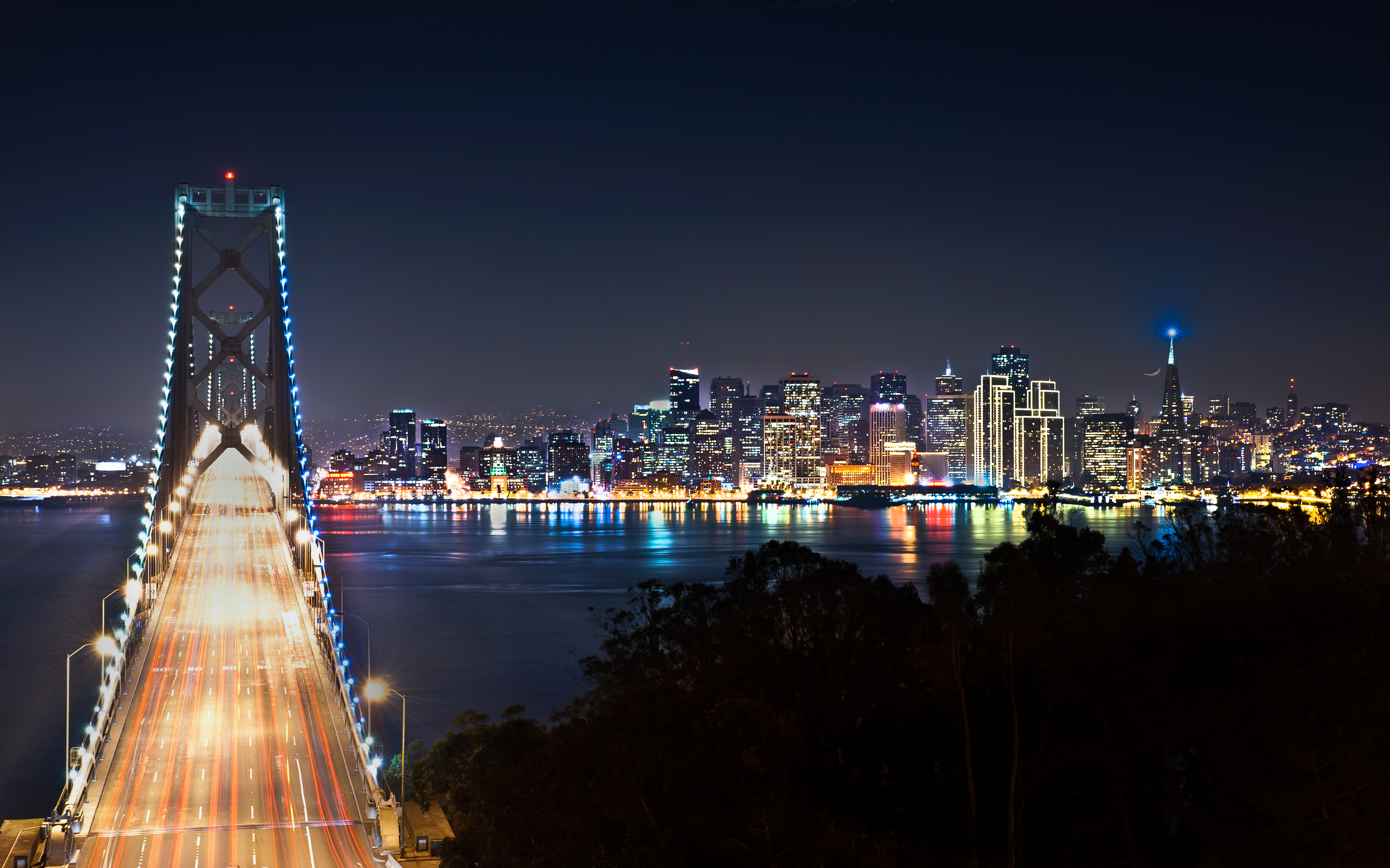 San Francisco Image At Night HD Wallpaper And