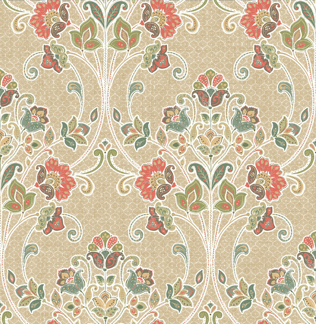 Willow Coral Nouveau Floral Wallpaper Bolt   Country   Wallpaper   by 624x640