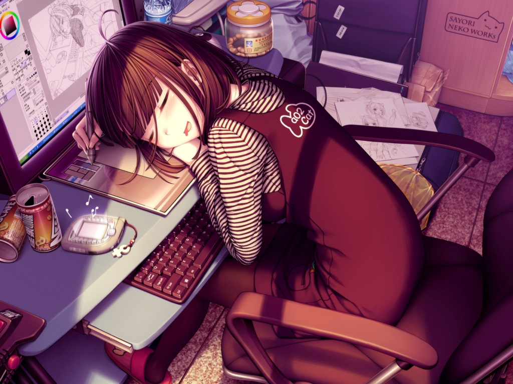 cute sleeping anime girl Wallpaper  yvt2