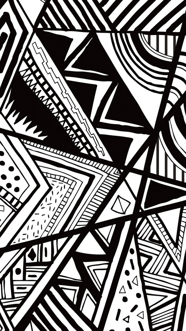 Black And White Doodle iPhone 5s Wallpap