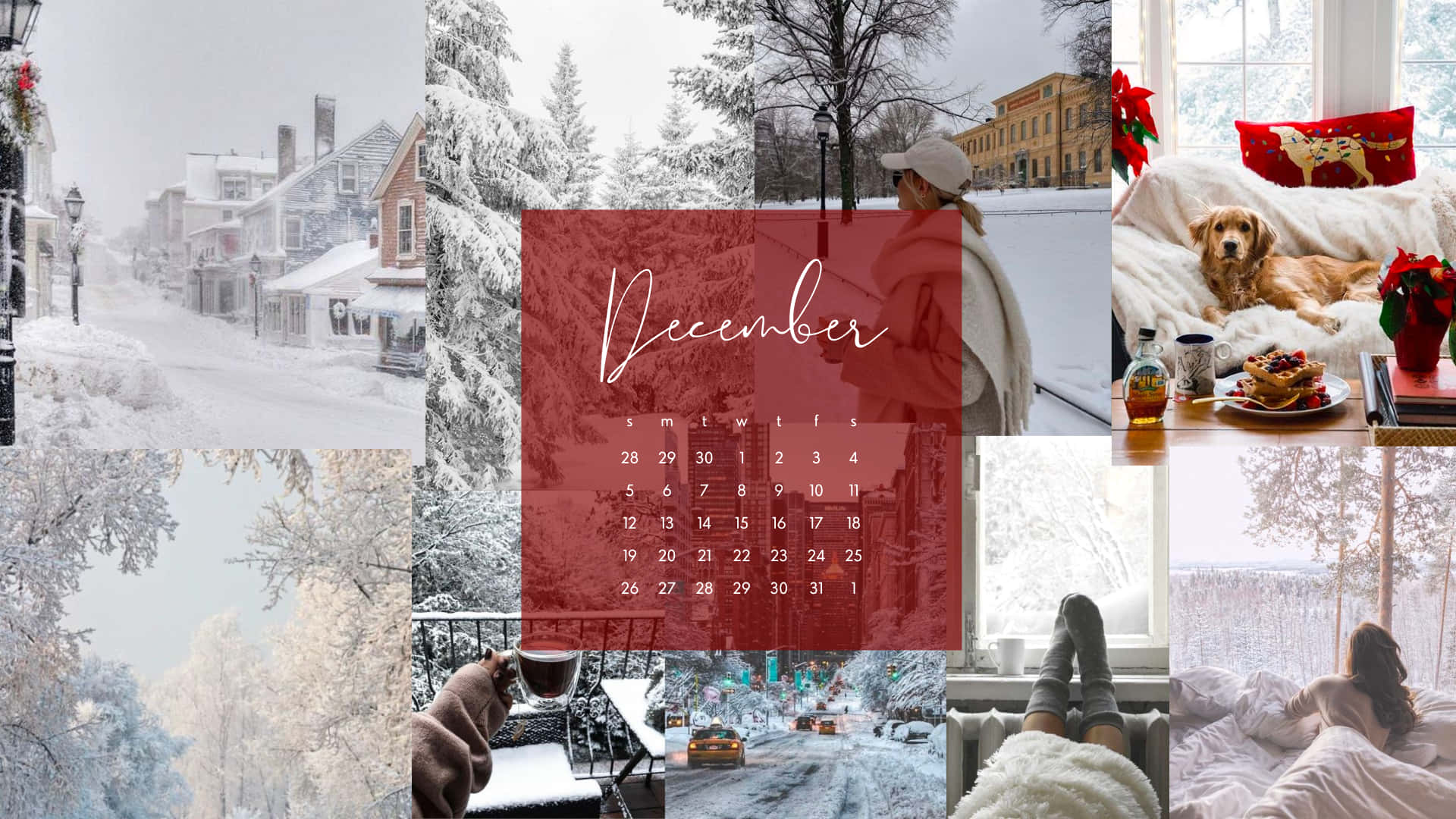 Winter Aesthetic Collage Wallpaper