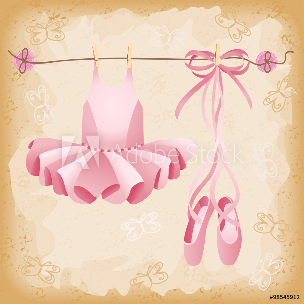 Photo Art Print Pink Ballet Slippers And Tutu Background