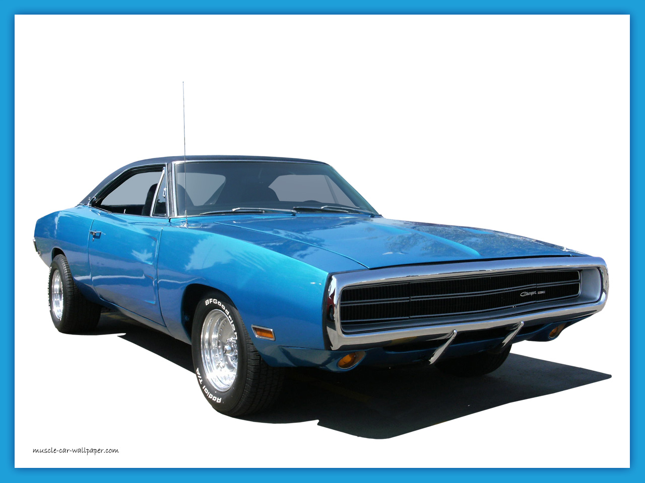1970 Dodge Charger SE Wallpaper   Blue Hardtop   Right Front View