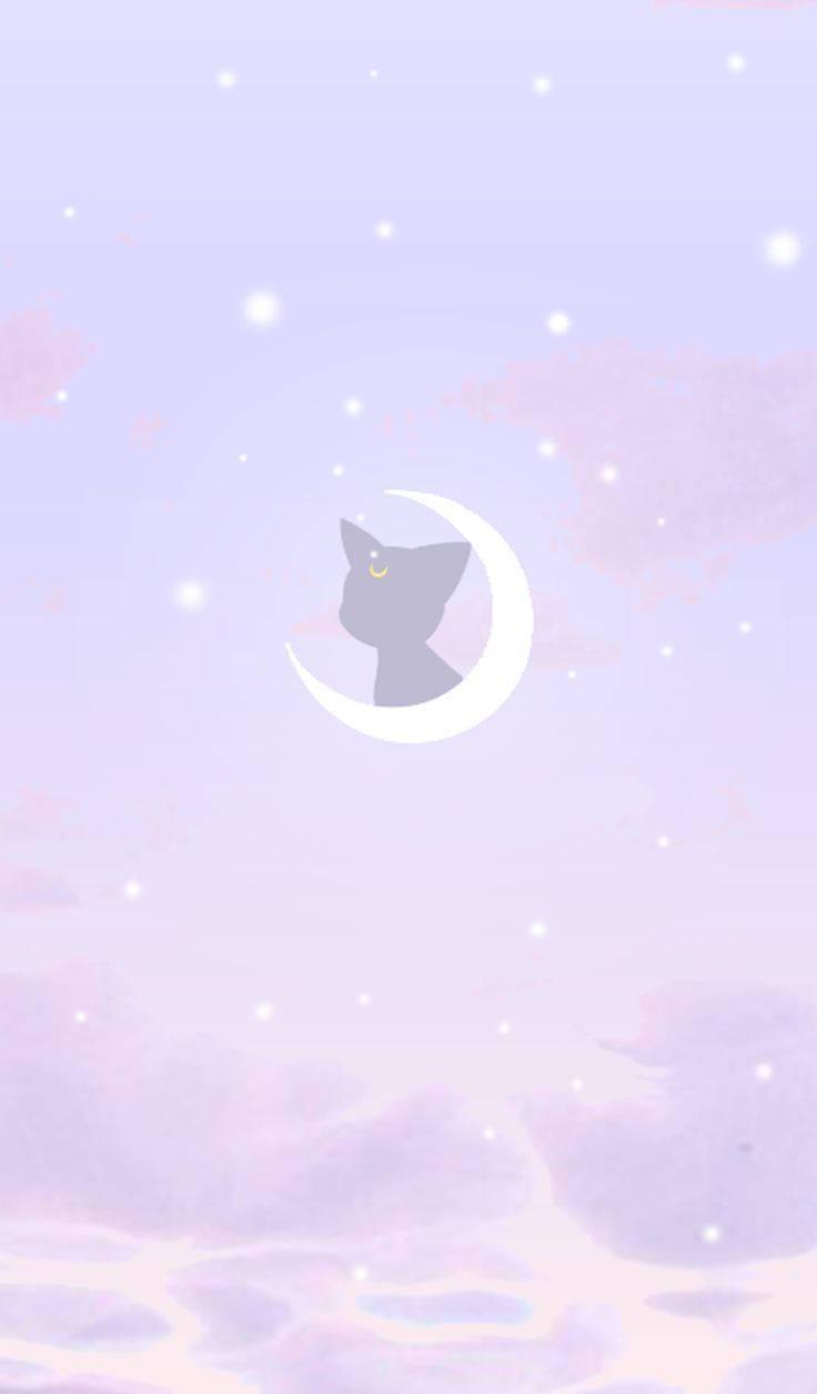 Luna With Crescent Moon Sailor iPhone Wallpaper